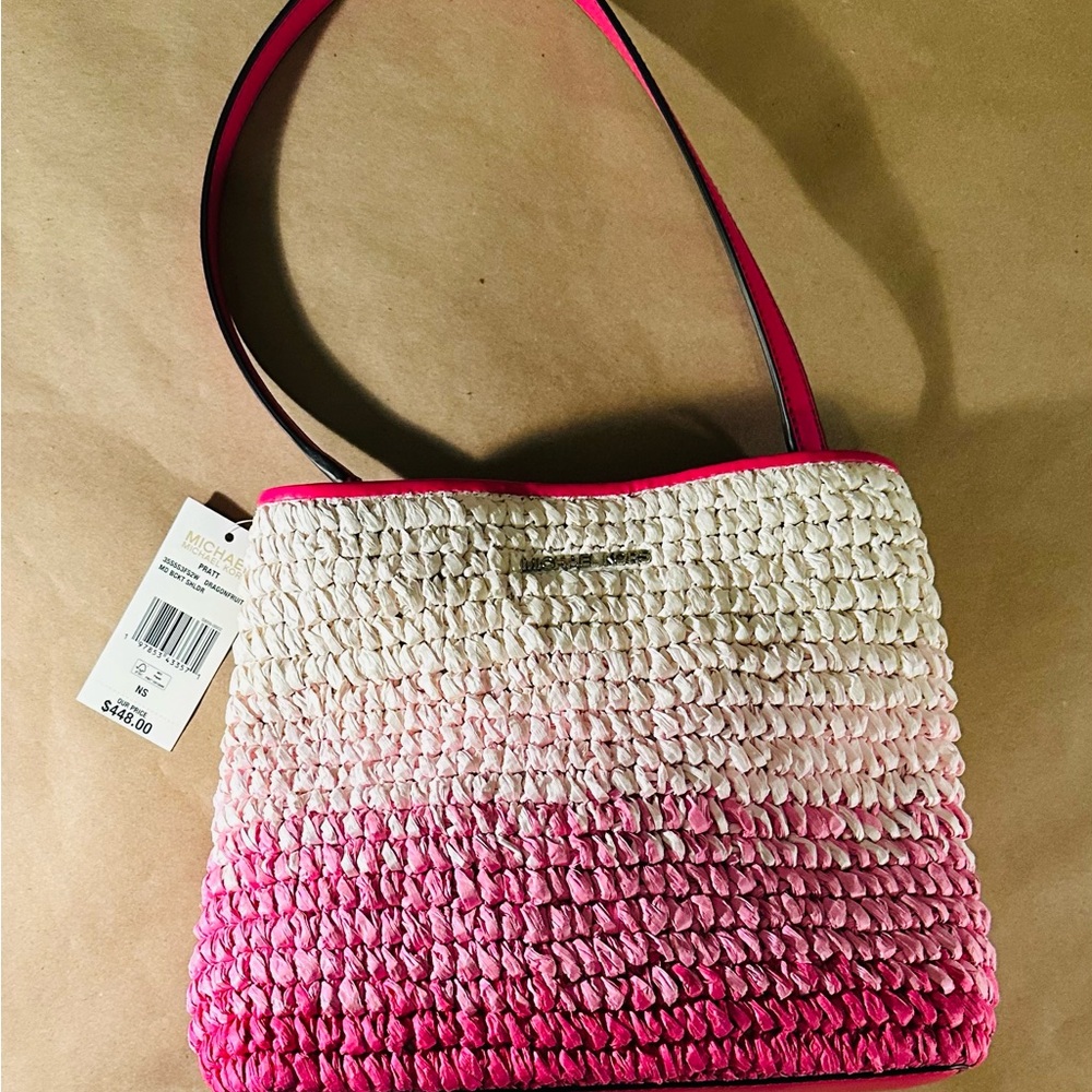 Michael Kors Pink and White Shoulder Bag with Ombré Effect